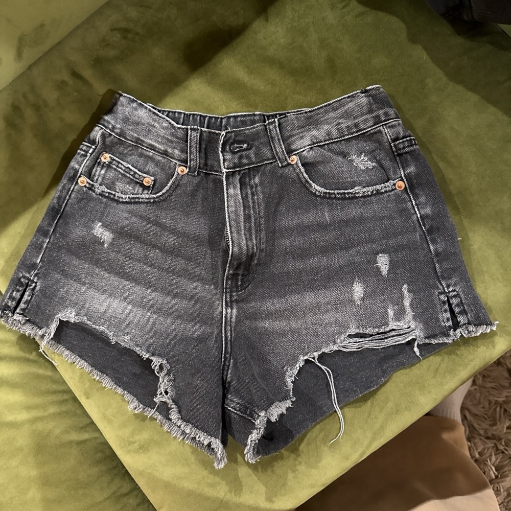 Zara Faded Black Jean Shorts
